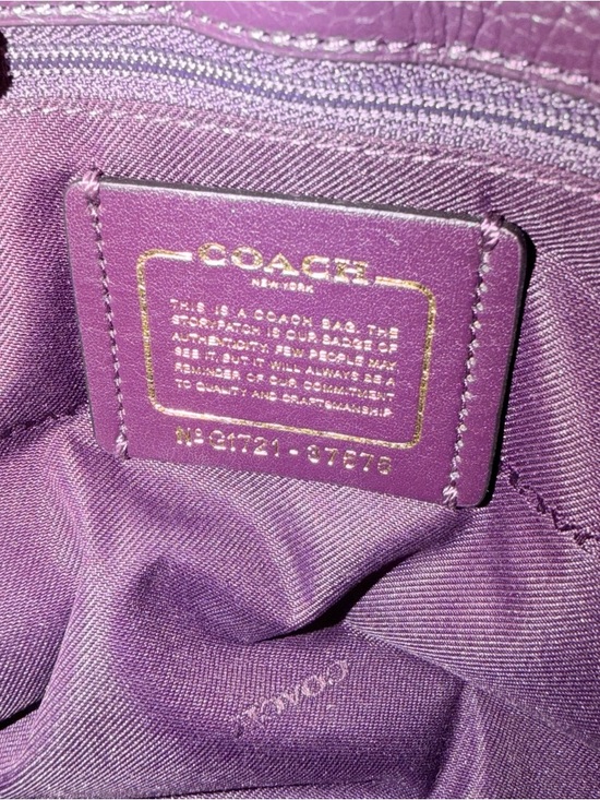 COACH Mercer Satchel 30 Grain Leather Aubergine Purple - Picture 11 of 12